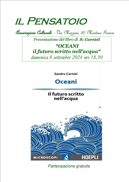 Presentazione del libro di  S. Carniel  “OCEANI il futuro scritto nell’acqua“