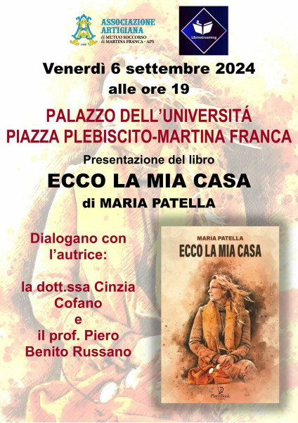 Maria Patella presenta " Ecco la mia casa" presso l'Associazione Artigiana di Martina Franca