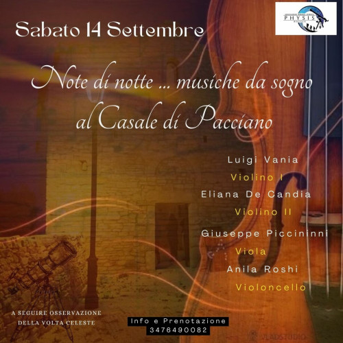 Note di notte...Musiche da sogno al Casale di Pacciano