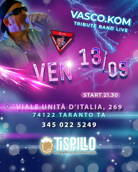 Vasco.Kom tribute live al TiSpillo BrewPub