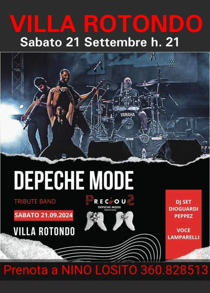 Imperdibile concerto dei "DEPECHE MODE" Tribute Band - Sabato 21 Settembre ore 21:00 a VILLA ROTONDO.