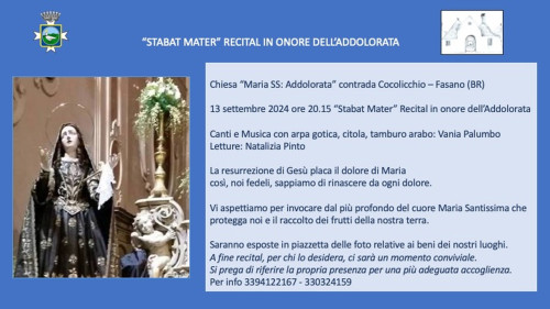 'STABAT MATER' Recital in onore della Addolorata