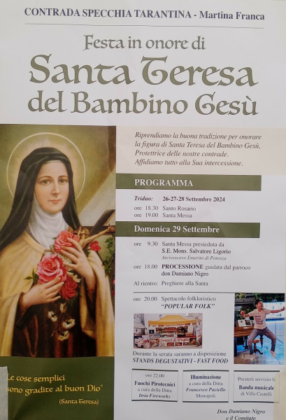 Festa di Santa Teresa del Bambino Gesù, sagra e musica popolare con i "Popular Folk"