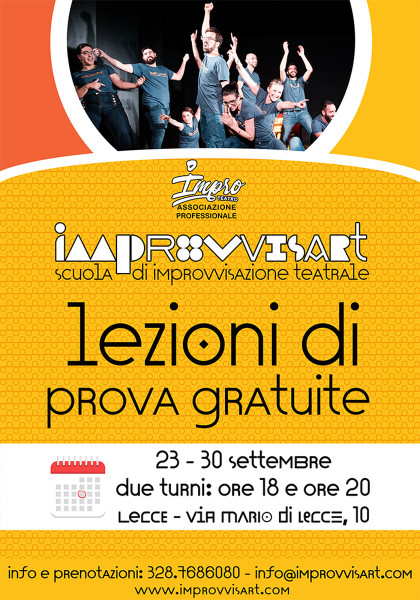 Lezioni prova gratuite di Improvvisazione Teatrale a Lecce