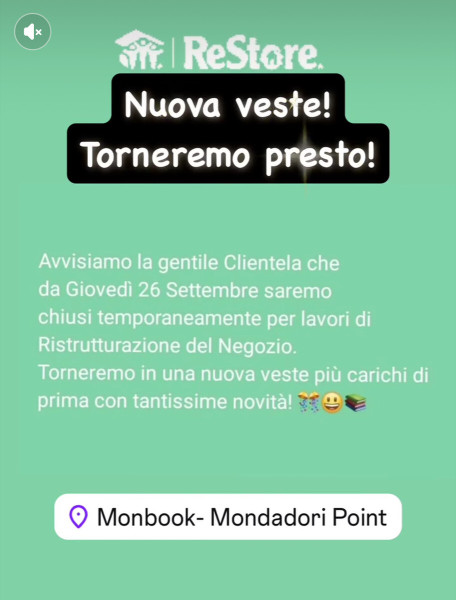 La Libreria Monbook Mondadori ristruttura il locale