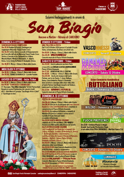 Carosino – SAN BIAGIO – Festa Patronale Carosino