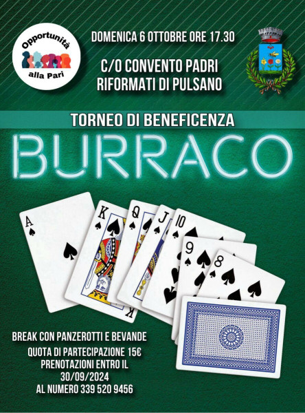 TORNEO DI BURRACO DI BENEFICENZA