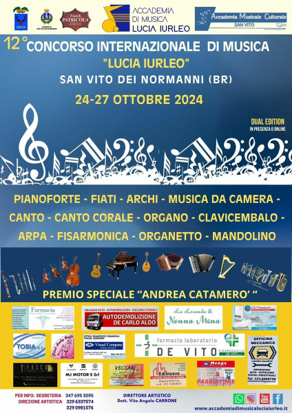 12° Concorso Internazionale di Musica Lucia Iurleo 24 27 Ottobre 2024