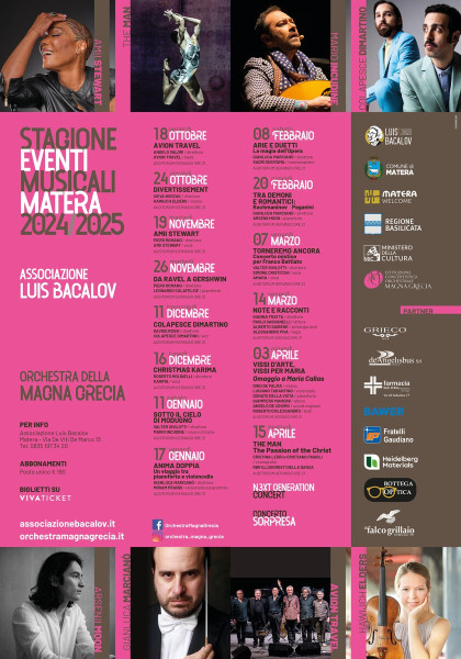 STAGIONE CONCERTISTICA MATERA 2024/2025 ASSOCIAZIONE LUIS BACALOV