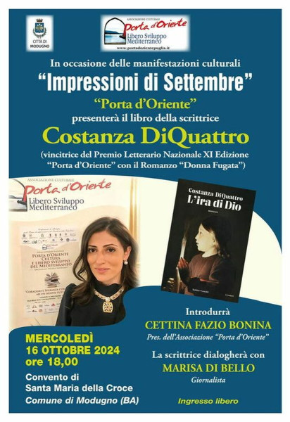 Costanza DiQuattro presenta "L'ira di Dio"