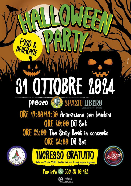 Halloween Party Food & Beverage DjSet & Live Music@Spazio Libero-SP24 Villa Castelli/Ceglie M.ca (Br)