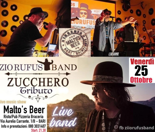 Concerto ZUCCHERO FORNACIARI by ZIO RUFUS BAND at MALTO'S / BARI