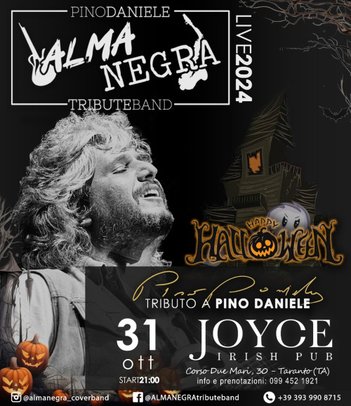 Halloween Party con ALMANEGRA Pino Daniele Tribute Band al JOYCE PUB