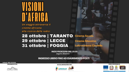 VISIONI D'AFRICA, il cinema africano nelle sale di Taranto, Lecce e Foggia