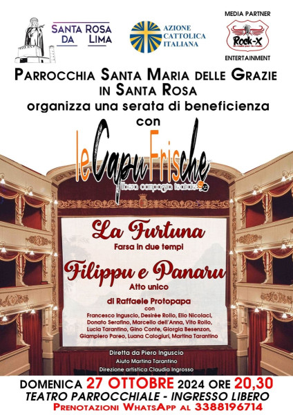 Le CapuFrische 27 Ottobre al Teatro Parrocchiale di Santa Rosa di Lecce