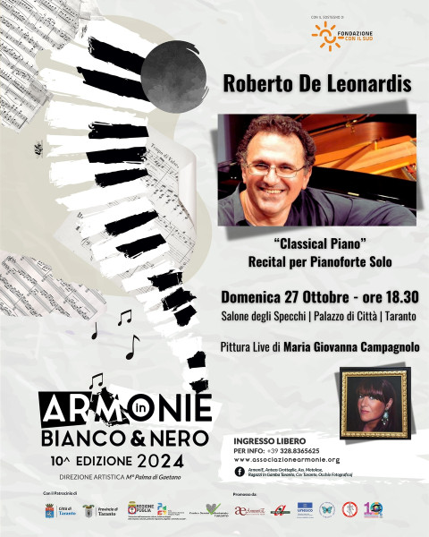 Concerto per pianoforte e Pittura Live per ArmoniE in B&N