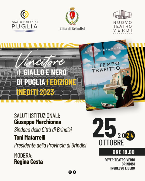 "Giallo e Nero di Puglia", Ferramosca presenta "Il tempo trafitto"