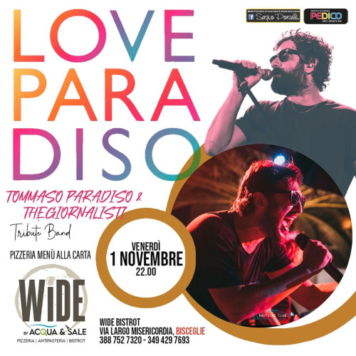 Love Paradiso Tribute Band Tommaso Paradiso & The Giornalisti live a Bisceglie