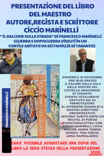 "PRESENTAZIONE DEL LIBRO DI CICCIO MARINELLI CON PICCOLO SPETTACOLO COMICO/DIALETTALE