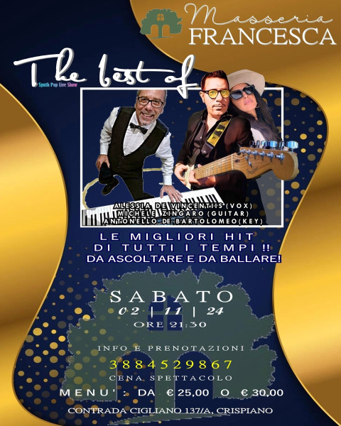 Cena spettacolo con il trio live"The best of "