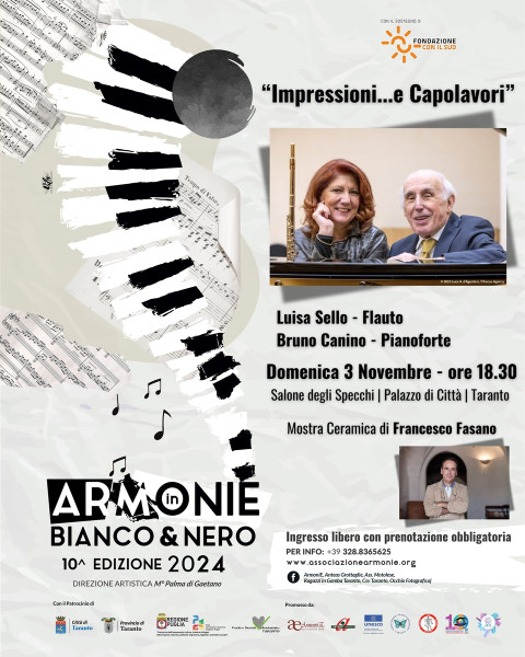 ArmoniE in Bianco & Nero con Luisa Sello, Bruno Canino e Francesco Fasano