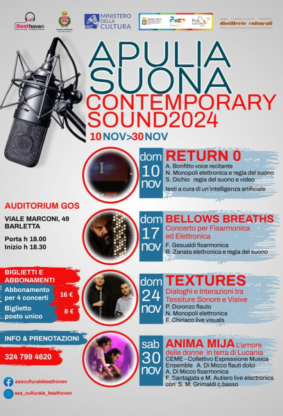 Rassegna - Apulia Suona ContemporarySound2024 a cura di Beathoven Aps