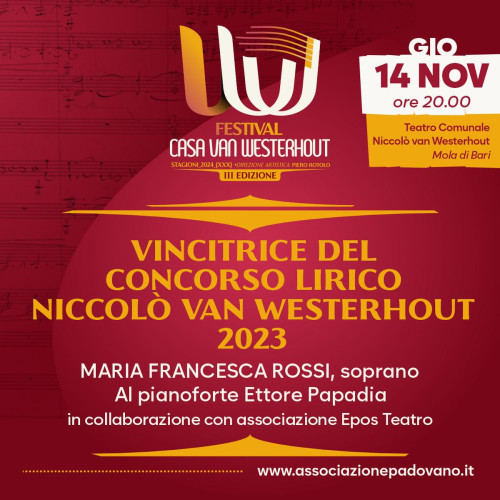 CONCERTO VINCITRICE CONCORSO LIRICO "N. VAN WESTERHOUT" 2023