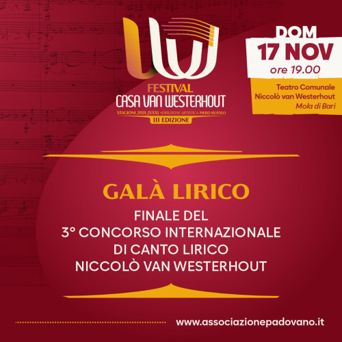 GALÀ LIRICO - FINALE  DEL CONCORSO INTERNAZIONALE DI CANTO LIRICO