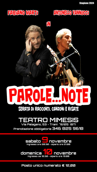 PAROLE... note - serata di racconti, canzoni e risate