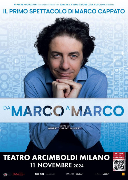 MARCO CAPPATO per la prima volta a Teatro con DA MARCO A MARCO