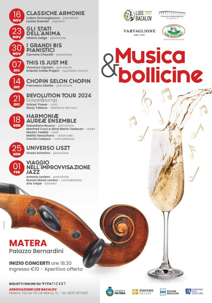 MUSICA & BOLLICINE Palazzo Bernardini (Matera) Associazione Luis Bacalov