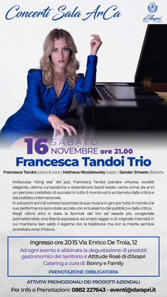 Francesca Tandoi Trio - Concerti in Sala ArCa