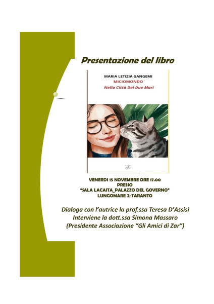 Presentazione del libro Miciomondo nella Città dei due mari