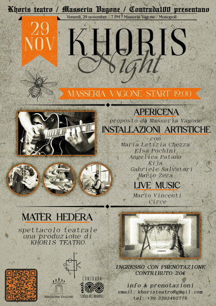 Khoris Night - Apericena / Spettacolo / Installazioni Artistiche / Live Music