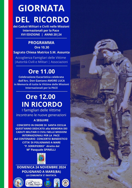 "LA GIORNATA DEL RICORDO"  dei Caduti Militari e Civili nelle Missioni Internazionali per la Pace" -XVI edizione  20 | 24