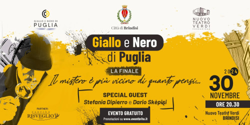 "Giallo e Nero di Puglia": due giorni di mistero al Nuovo Teatro Verdi di Brindisi