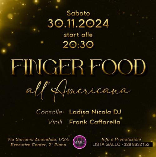 Serata Finger Food all' americana