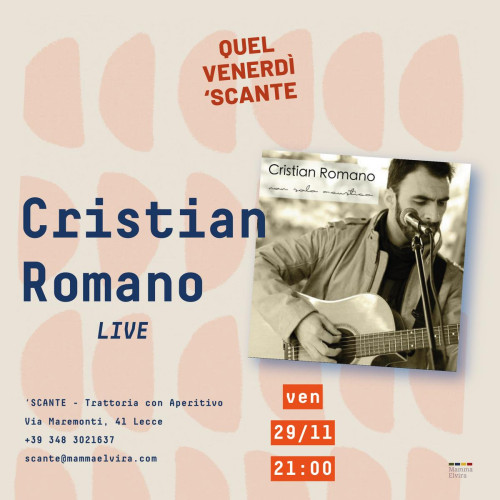 Cristian Romano acoustic live per Quel Venerdì 'Scante