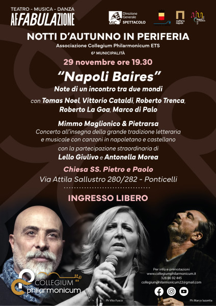 Napoli e Buenos Aires, un legame tra cultura e tradizione per l'ultimo appuntamento di "Notti d'Autunno in Periferia"