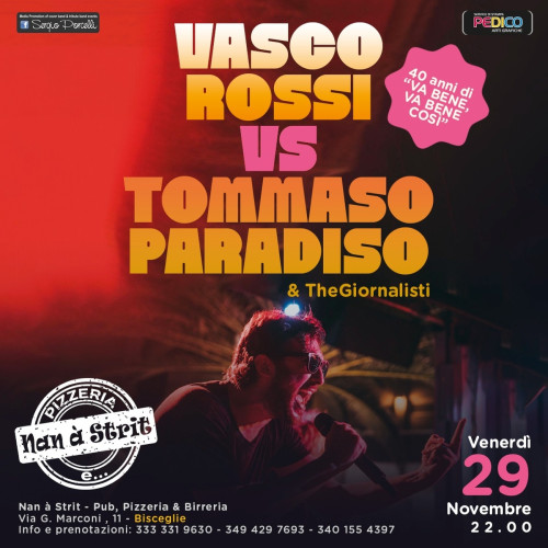 Vasco Rossi vs Tommaso Paradiso & TheGiornalisti tribute night live a Bisceglie