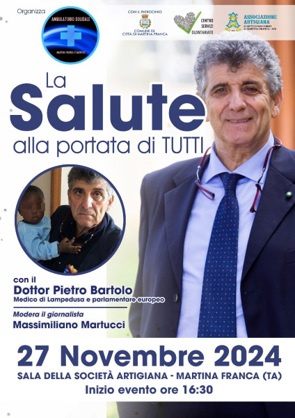 L’Ambulatorio Solidale di Martina Franca incontra il Dottor Pietro Bartolo di Lampedusa