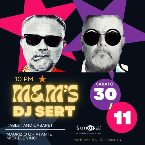 Tablet and Cabaret con m&m's dj sert