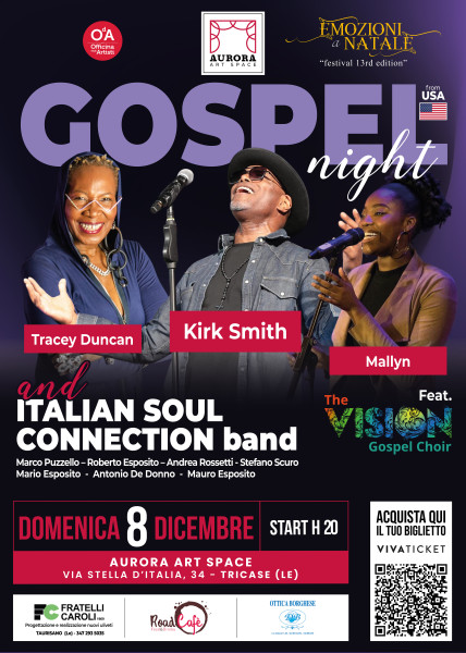 GOSPEL NIGHT con Kirk Smith, Tracey Duncan e Mallyn