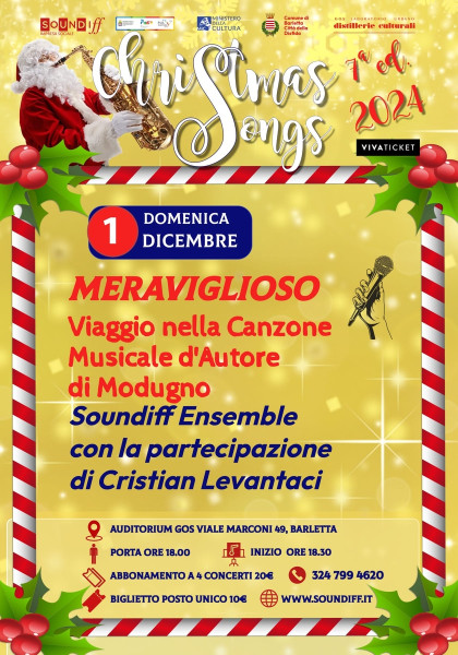 Meraviglioso. Viaggio nella Canzone Musicale d'Autore di Modugno - Rassegna Soundiff Christmas Songs 7.a Edizione