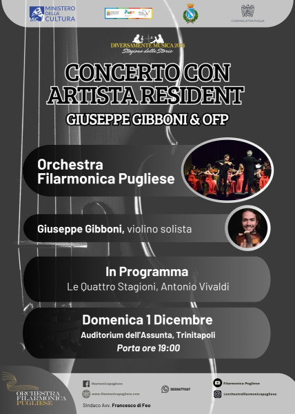 CONCERTO CON ARTISTA RESIDENT - Giuseppe Gibboni e OFP