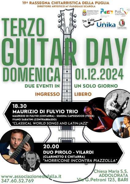 TERZO GUITAR DAY: "Classical World songs and Latin-jazz" & "Morricone incontra Piazzolla"