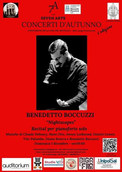 Il pianista Benedetto Boccuzzi per la Seven Arts con Nightscapes