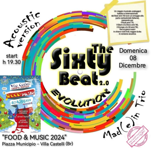 Villa Castelli Food & Music 2024 The Sixty Beat 2.0 EVOLUTION acoustic version Mad(e) in Trio #LIVE@Piazza Municipio-Villa Castelli (Br)