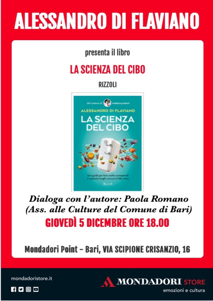 Alessandro Di Flaviano presenta in libreria LA SCIENZA DEL CIBO