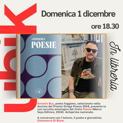 Antonio Bux presenta la sua antologia in libreria: "Poesie"
